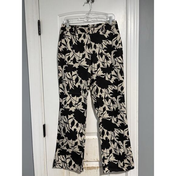 Star C.C.C Women's Black Floral Pants Front Zipper Size 11 - Picture 1 of 3